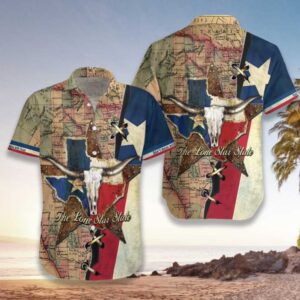 Texas Peace 3D All Over Printed Hawaiian…