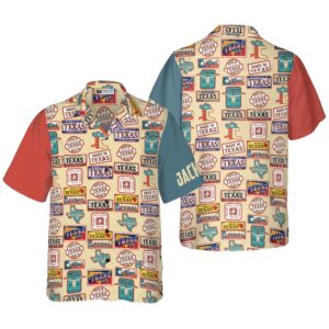 Texas Plates Signs Custom Hawaiian Shirt, Texas…