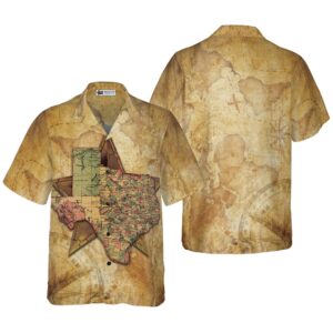 Texas State Map And Compass Pattern Hawaiian…