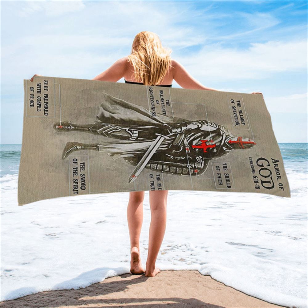 The Armor of God Beach Towel, Ephesians 610 18 NIV, Christian Beach Towel, Beach Towel