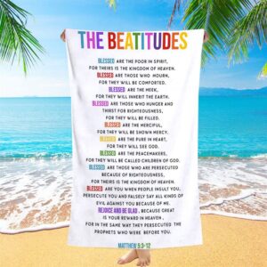 The Beatitudes Beach Towel, Christian Beach Towel,…