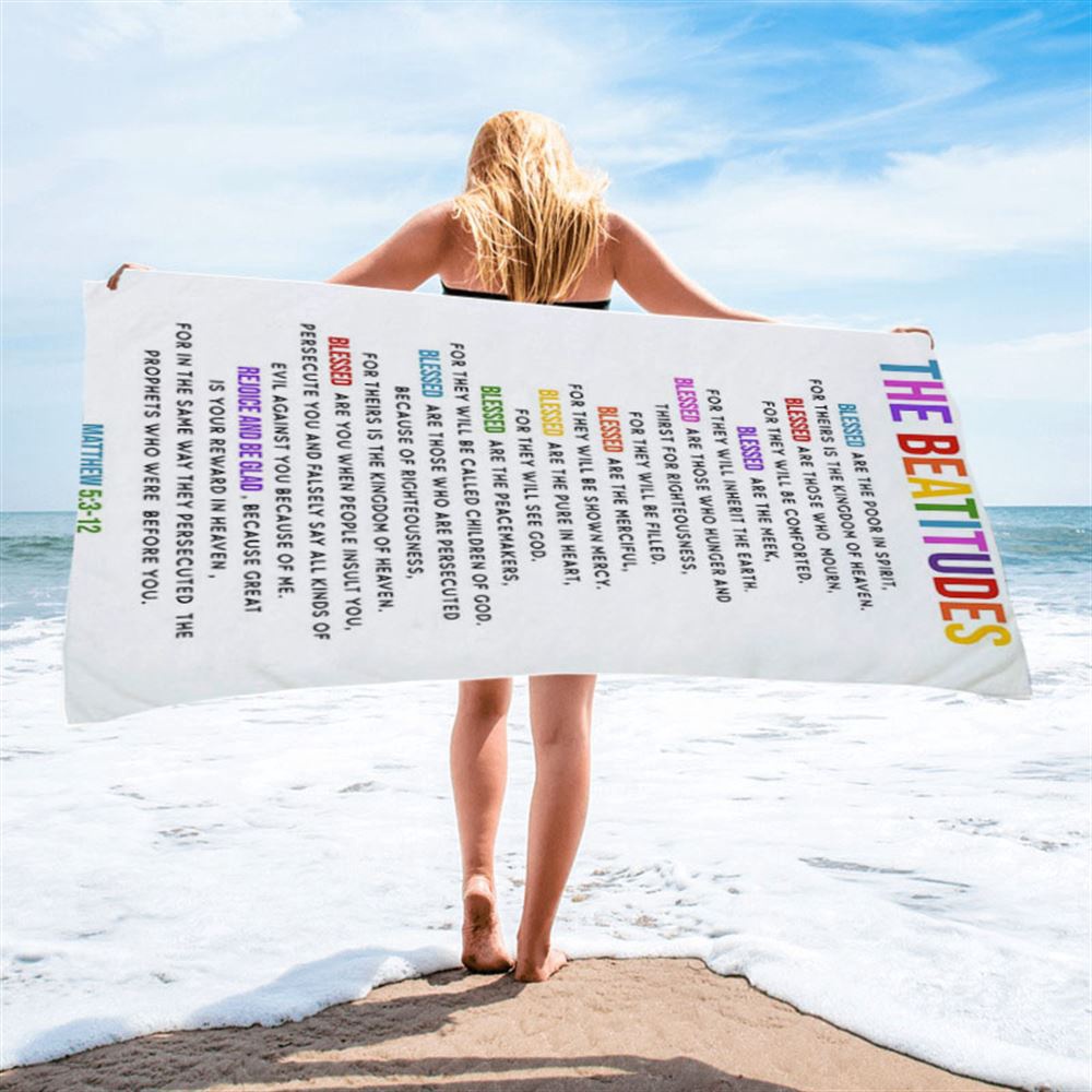 The Beatitudes Beach Towel, Christian Beach Towel, Beach Towel The Beatitudes Beach Towel, Christian Beach Towel, Beach Towel
