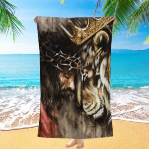 The Combination Of Jesus And Lion Beach…