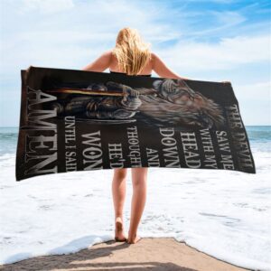 The Devil Saw Me With My Head Down Beach Towel Warrior And Lion Beach Towel Christian Beach Towel Beach Towel 2 nxgwkp.jpg