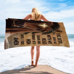The Devil Saw Me With My Head Face Of Horse Cross Beach Towel Christian Beach Towel Beach Towel 2 ypn1fh.jpg