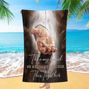 The Hand Of God Beach Towel, Jesus…