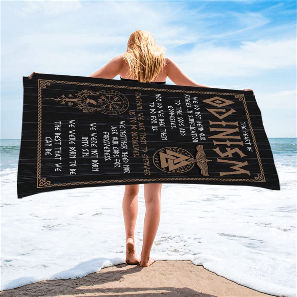 The Heart Of Odinism Beach Towel, Christian Beach Towel, Beach Towel The Heart Of Odinism Beach Towel, Christian Beach Towel, Beach Towel
