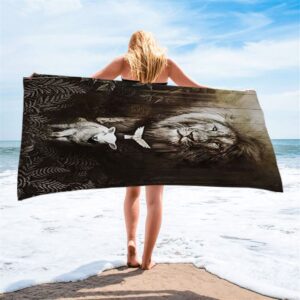 The Lion Lamb Dove Beach Towel Christian Beach Towel Beach Towel 2 eqgohv.jpg