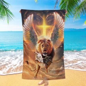 The Lion Wing Lambs Cross Beach Towel,…