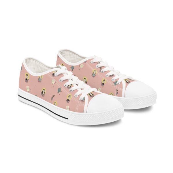 The Little Flower, St. Therese Inspired Women’s Sneakers For Catholic Women, Low Top Sneakers, Low Top Designer Shoes