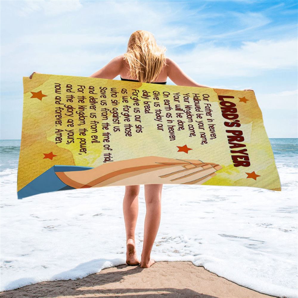 The Lord’s Prayer Kid’s Scripture Beach Towel Print, Christian Beach Towel, Beach Towel The Lord’s Prayer Kid’s Scripture Beach Towel Print, Christian Beach Towel, Beach Towel