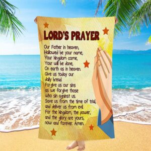 The Lord s Prayer Kid s Scripture Beach Towel Print Christian Beach Towel Beach Towel 2 szr4ar.jpg