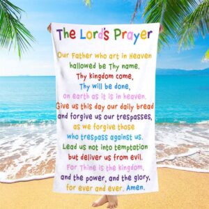 The Lords Prayer Beach Towel, Christian Beach…