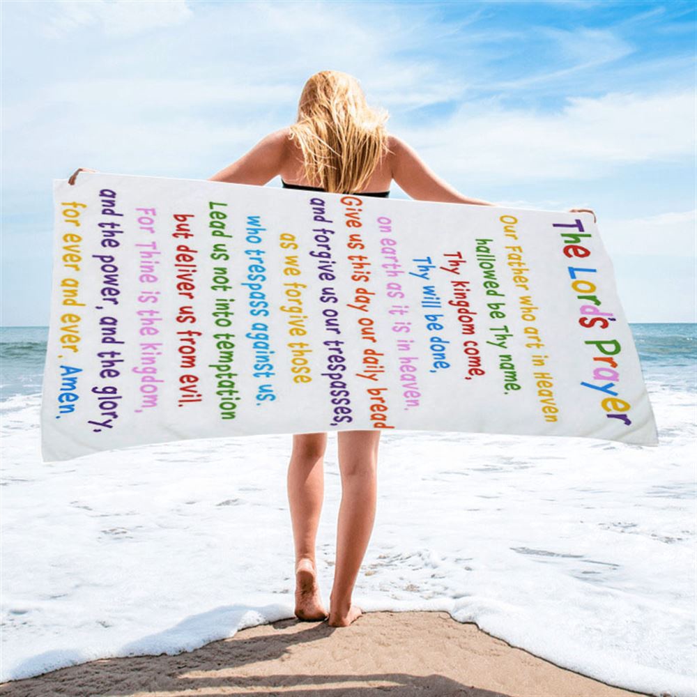 The Lords Prayer Beach Towel, Christian Beach Towel, Beach Towel