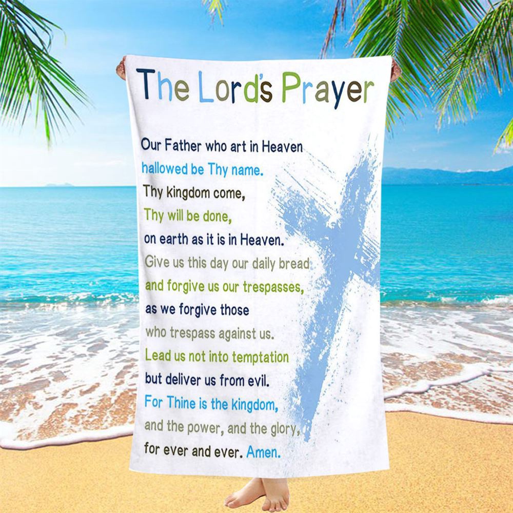 The Lords Prayer Bible Verse Beach Towel, Christian Daughter Gifts, Christian Beach Towel, Beach Towel The Lords Prayer Bible Verse Beach Towel, Christian Daughter Gifts, Christian Beach Towel, Beach Towel