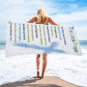 The Lords Prayer Bible Verse Beach Towel Christian Daughter Gifts Christian Beach Towel Beach Towel 2 ieqzft.jpg