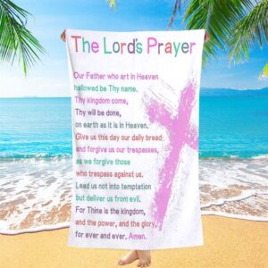 The Lords Prayer Bible Verse Beach Towel,…