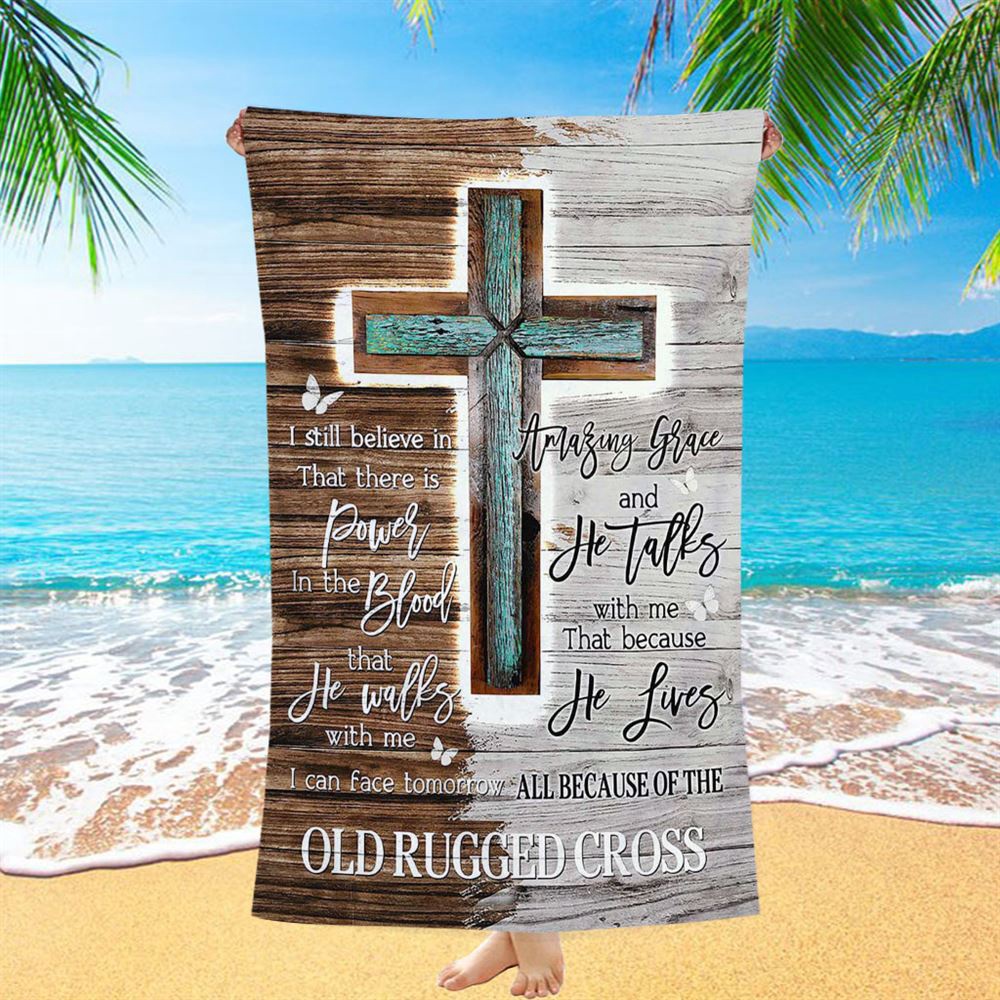 The Old Rugged Cross Beach Towel, Christian Beach Towel, Beach Towel The Old Rugged Cross Beach Towel, Christian Beach Towel, Beach Towel
