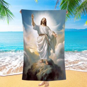 The Picture Of Jesus Creation Beach Towel,…