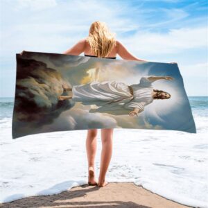 The Picture Of Jesus Creation Beach Towel Christian Beach Towel Beach Towel 2 seqb4j.jpg