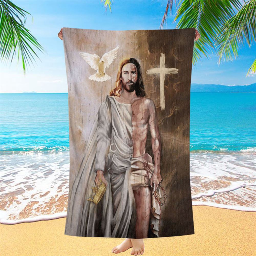 The Return Of Christ Jesus Beach Towel, Christian Beach Towel, Beach Towel The Return Of Christ Jesus Beach Towel, Christian Beach Towel, Beach Towel