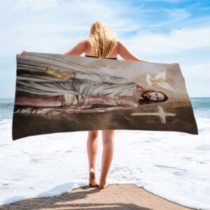 The Return Of Christ Jesus Beach Towel Christian Beach Towel Beach Towel 2 tikqu2.jpg