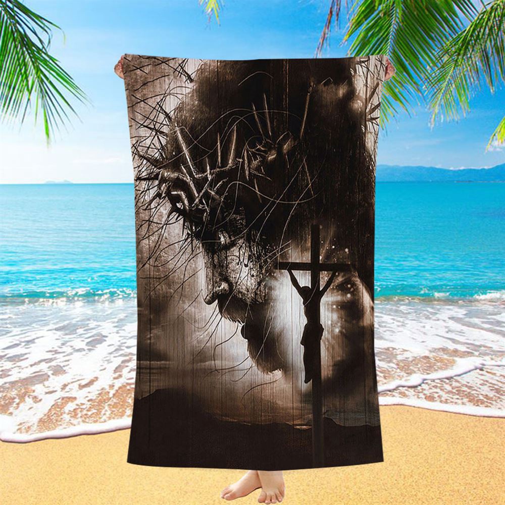 The Sacrifice Of Jesus Christ Beach Towel, Christian Beach Towel, Beach Towel