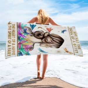 The Soul Of A Gypsy Boho Positive Inspirational Quotes Beach Towel Christian Beach Towel Beach Towel 2 pv4xsm.jpg