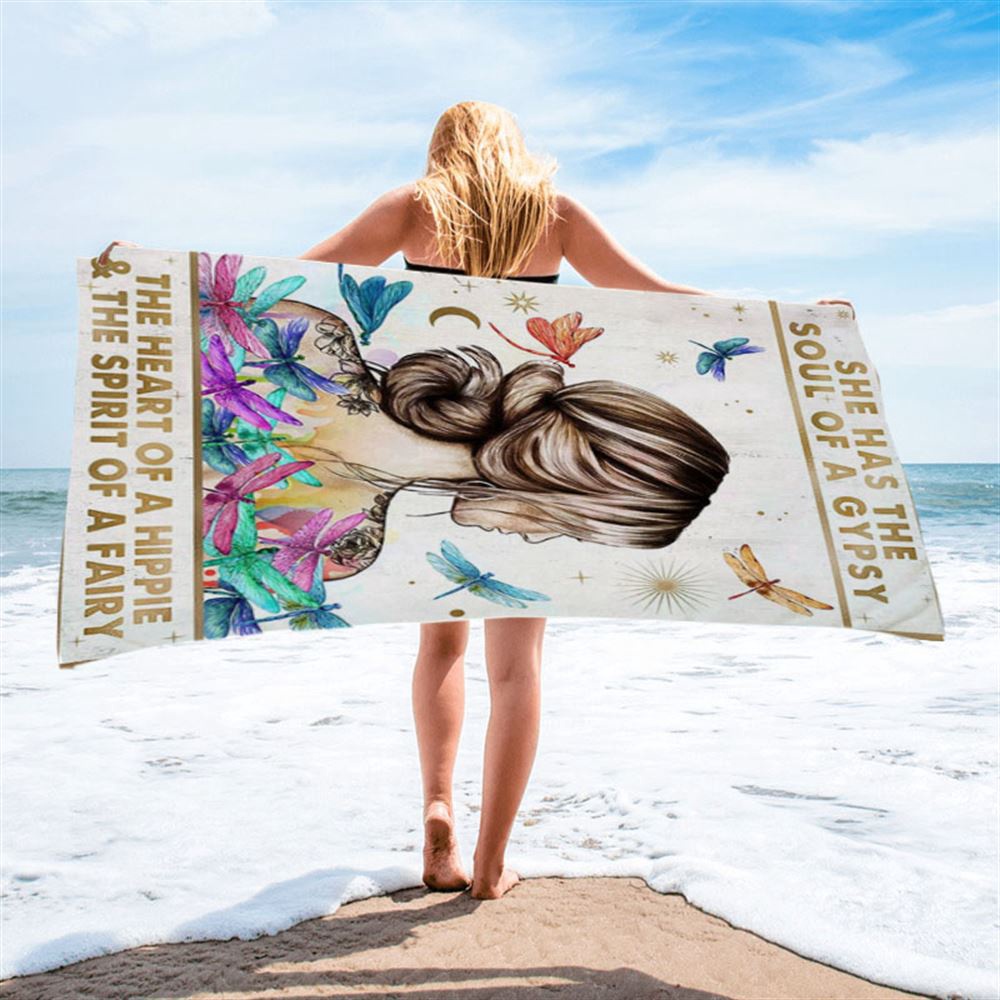 The Soul Of A Gypsy, Boho Positive Inspirational Quotes Beach Towel, Christian Beach Towel, Beach Towel The Soul Of A Gypsy, Boho Positive Inspirational Quotes Beach Towel, Christian Beach Towel, Beach Towel