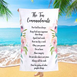 The Ten Commandments Beach Towel For Classroom…