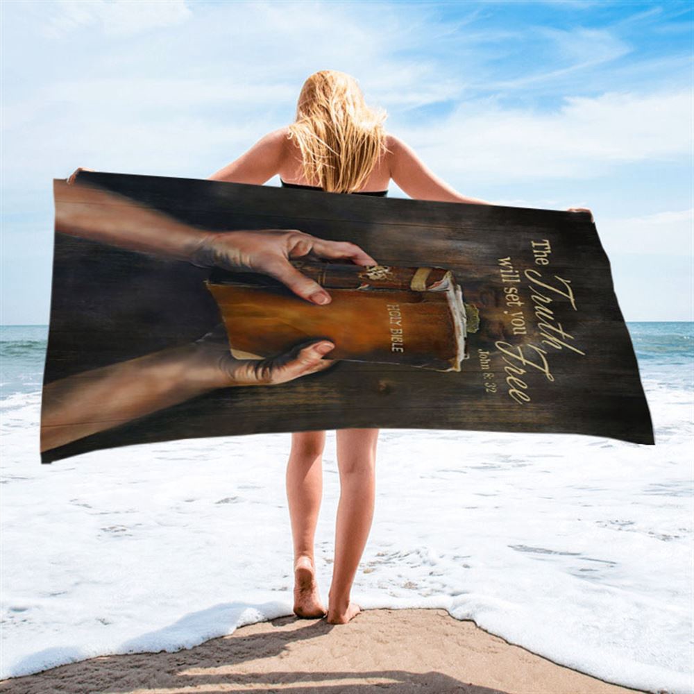 The Truth Will Set You Free Beach Towel, Christian Beach Towel, Beach Towel The Truth Will Set You Free Beach Towel, Christian Beach Towel, Beach Towel