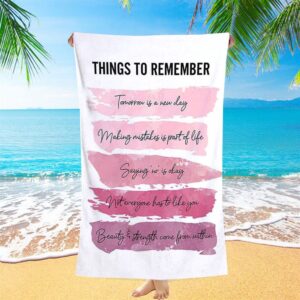 Things To Rememver Beach Towel Girls Teens Daughter Bff Christian Beach Towel Beach Towel 1 ufzfkf.jpg