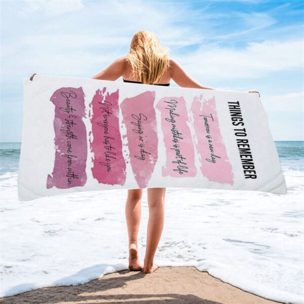 Things To Rememver Beach Towel, Girls, Teens, Daughter, Bff, Christian Beach Towel, Beach Towel