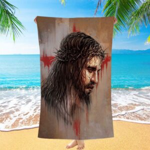 Thorn Crown Jesus Paid It All Beach Towel Christian Beach Towel Beach Towel 1 p4dq0o.jpg