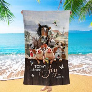 Today I Choose Joy Animal Hummingbird Beach Towel Christian Beach Towel Beach Towel 1 ed2san.jpg