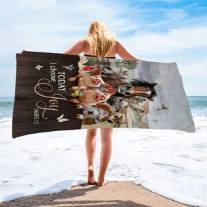 Today I Choose Joy Animal Hummingbird Beach Towel Christian Beach Towel Beach Towel 2 bxkelx.jpg