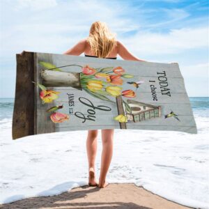 Today I Choose Joy Brilliant Tulip Beach Towel Christian Beach Towel Beach Towel 2 pg1dya.jpg