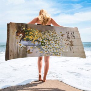 Today I Choose Joy Daisy Flower Butterfly Beach Towel Christian Beach Towel Beach Towel 2 li8f5f.jpg