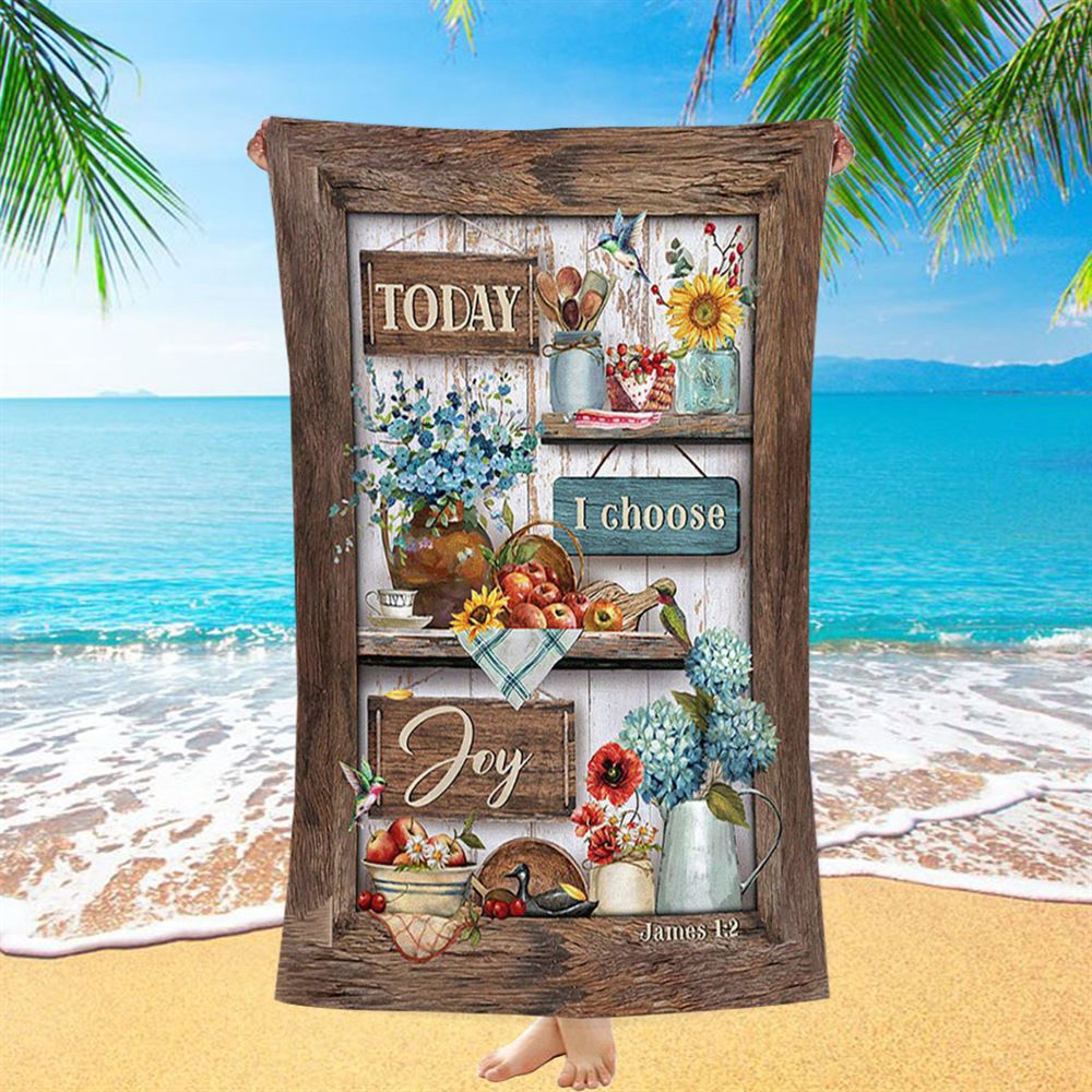 Today I Choose Joy Kitchen Blue Hydrangea Beach Towel, Christian Beach Towel, Beach Towel Today I Choose Joy Kitchen Blue Hydrangea Beach Towel, Christian Beach Towel, Beach Towel