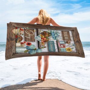 Today I Choose Joy Kitchen Blue Hydrangea Beach Towel Christian Beach Towel Beach Towel 2 tbmgsu.jpg