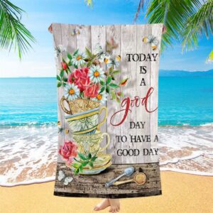 Today Is A Good Day Daisy Beach Towel Christian Beach Towel Beach Towel 1 pgbyov.jpg