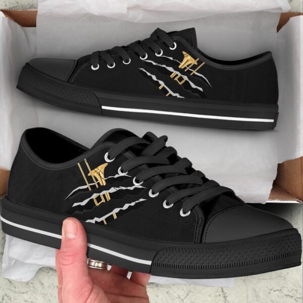 Trombone Scratch Low Top Music Shoes Casual Shoes Gift For Adults, Low Top Designer Shoes, Low Top Sneakers