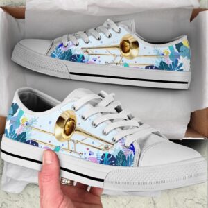 Trombone Tropical Background Low Top Music Shoes,…