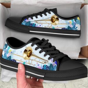 Trombone Tropical Background Low Top Music Shoes Low Top Designer Shoes Low Top Sneakers 2 jez1us.jpg