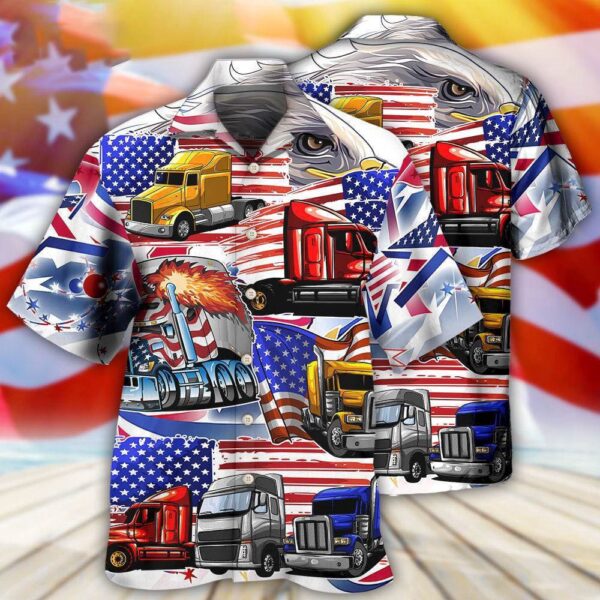 Truck Usa Flag Independence Day Hawaiian Shirt, 4th Of July Hawaiian Shirt, 4th Of July Shirt