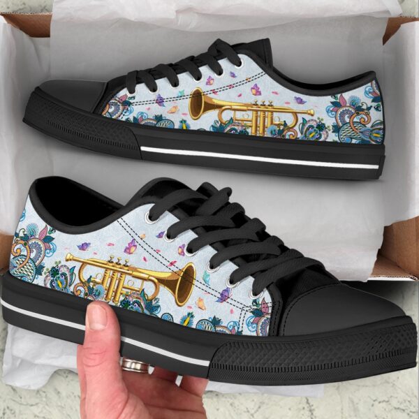 Trumpet Paisley Low Top Music Shoes, Low Top Designer Shoes, Low Top Sneakers