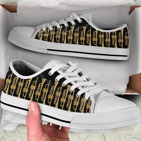 Trumpet Pattern Low Top Music Shoes, Low Top Designer Shoes, Low Top Sneakers