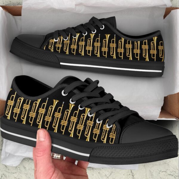 Trumpet Pattern Low Top Music Shoes, Low Top Designer Shoes, Low Top Sneakers