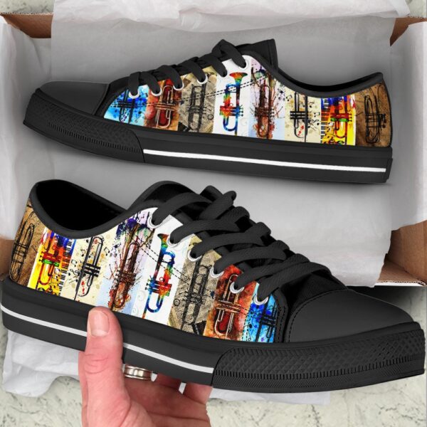 Trumpet Style Color Low Top Music Shoes, Low Top Designer Shoes, Low Top Sneakers