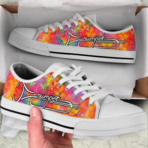 Trumpet Typo Art Low Top Music Shoes,…